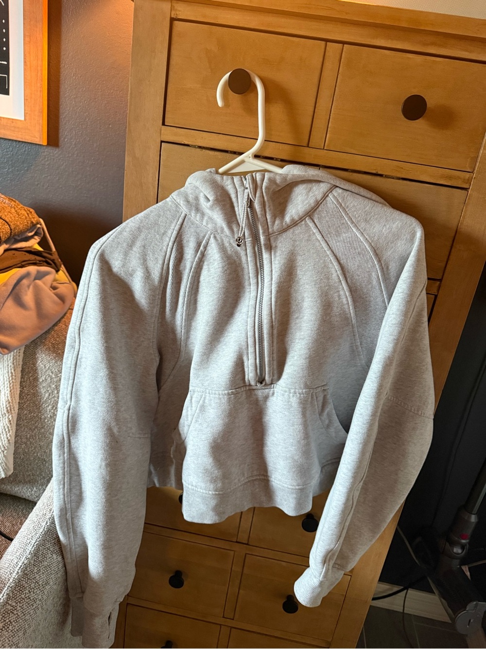 lululemon athletica Light Gray Half-Zip Hooded Pullover